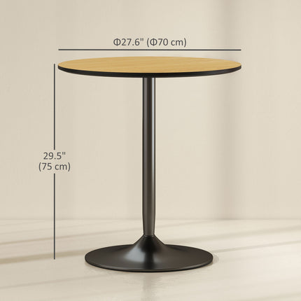 Avis 27.6" Modern Wooden Dining Table with Steel Base-Natural