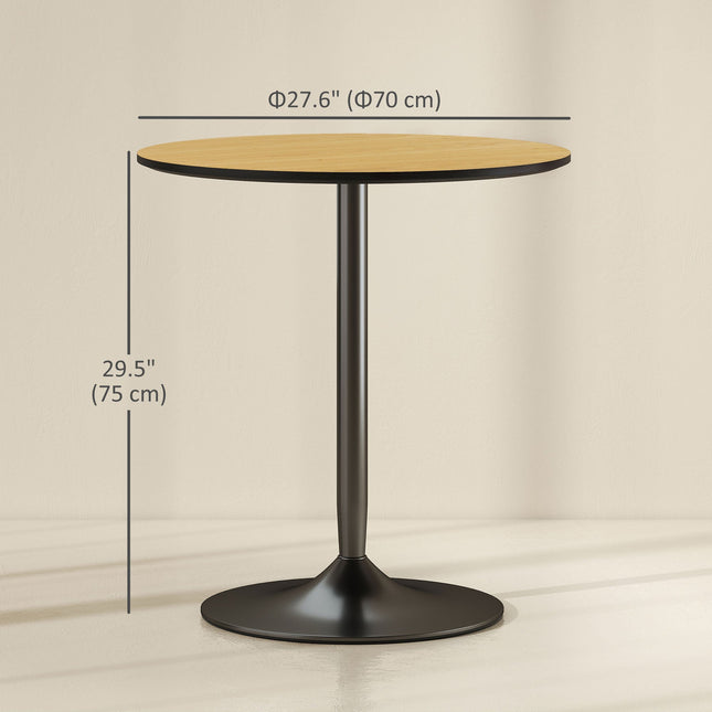 Avis 27.6" Modern Wooden Dining Table with Steel Base-Natural