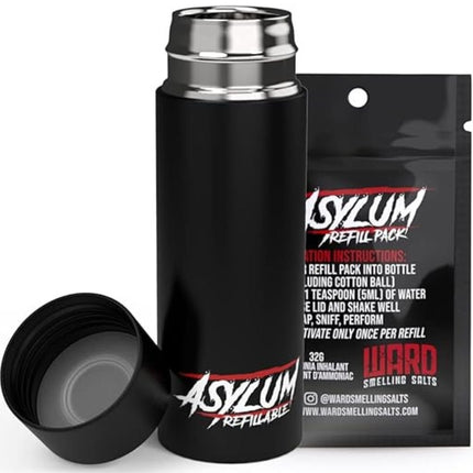 Ward Smelling Salts ASYLUM REFILLABLE BOTTLE w/Refill Pack