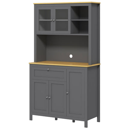 Brooks 71" 5-Door Kitchen/Storage Cabinet with Adjustable Shelves-Grey