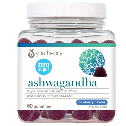 Youtheory ASHWAGANDHA ZERO SUGAR GUMMIES, 60 Gummies
