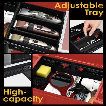 6-Person Sliding Tray Professional Barber Case