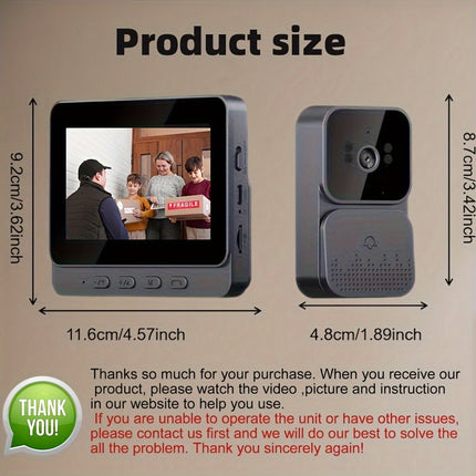 4.3" 1080P HD Display Wireless Video Doorbell