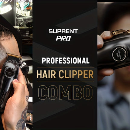 Cordless Hair Clippers & T-Blade Trimmer Set For Men