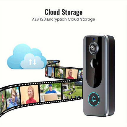 Video Doorbell, Wireless Smart Doorbell, with Night Vision, Two-Way Audio