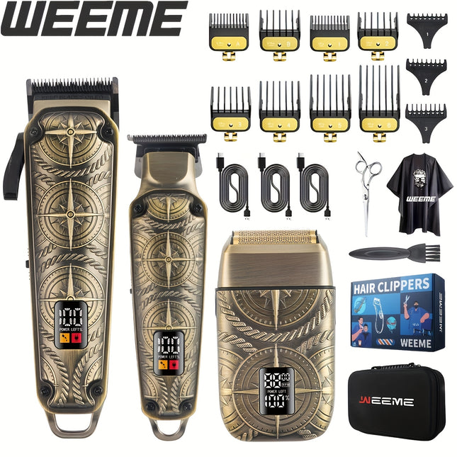 DIBELLAY 3‑Piece Men's Hair Clipper Set – USB Rechargeable