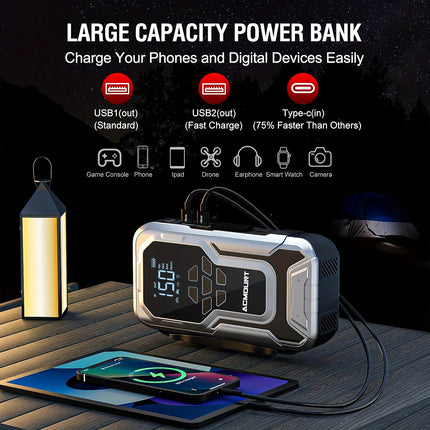 Jump Starter With Air Compressor, 6000A/8000A