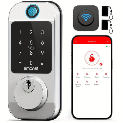 [Smart Door Lock] WiFi Smart Door Lock Deadbolt | Smonet With G2 Hub Gateway