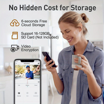 XTU Doorbell Camera Wireless No Subscription, 2K Video Doorbell with Chime