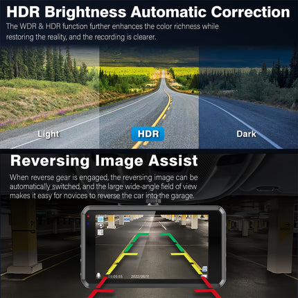 4K 3-channel dash cam with wide angle, night vision, parking mode, and 32GB card included.