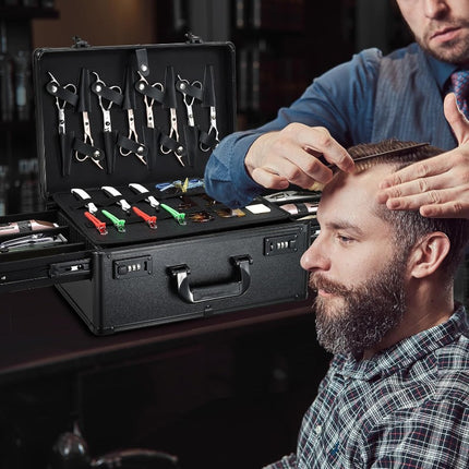 6-Person Sliding Tray Professional Barber Case