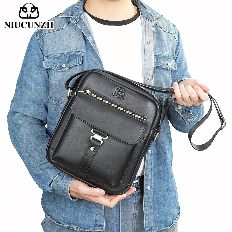 Crazy Horse Leather Crossbody Bag for Men