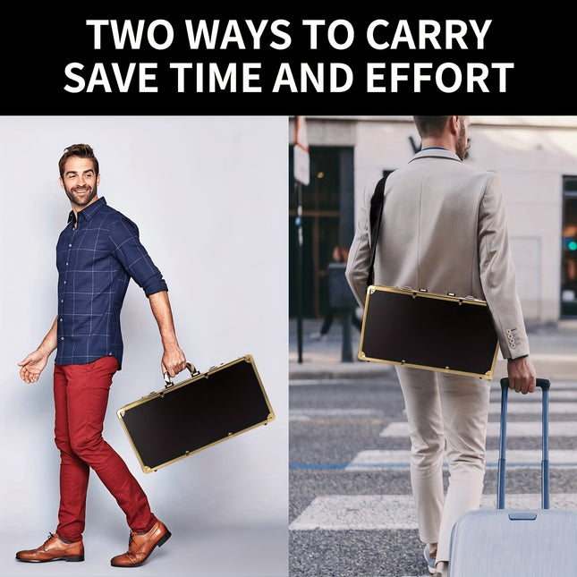 Professional Barber Case with Golden-Tone