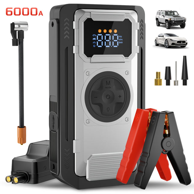 Jump Starter With Air Compressor, 6000A/8000A