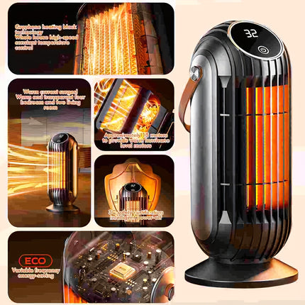 DIBELLAY 1500W Ceramic Heater – Quiet, Remote & Safe”