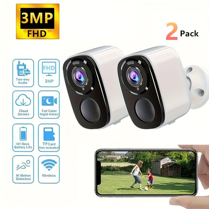 2 Sets 2.4Ghz wifi Outdoor indoor Wireless Security Camera