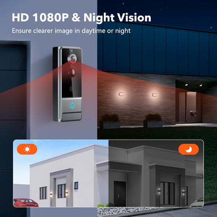 Wireless Doorbell Camera Plus, Door Bell With PIR Sensor And Human Motion Detection