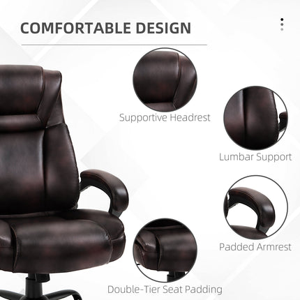 Joel Executive Office Chair with High Back, Adjustable Height and 400LBS Capacity-Brown