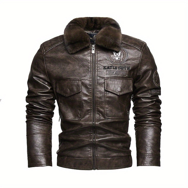 Cozy Vintage-Style Motorcycle Jacket