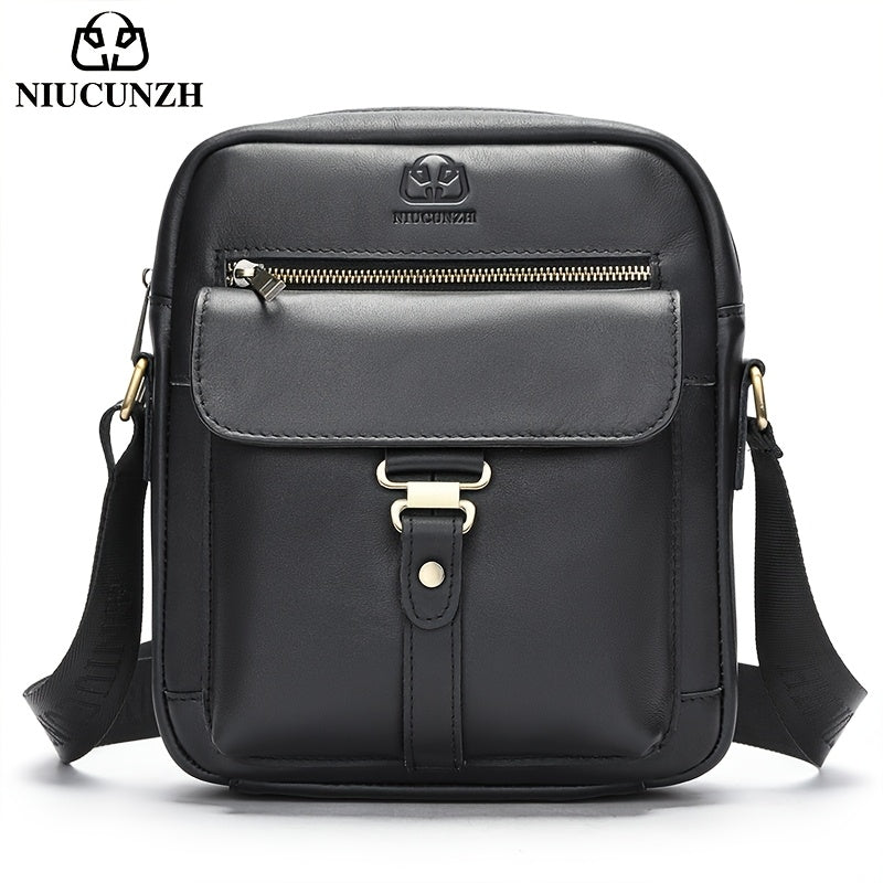 Crazy Horse Leather Crossbody Bag for Men