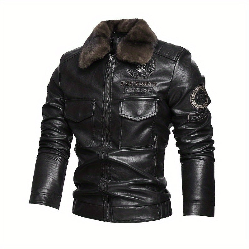 Cozy Vintage-Style Motorcycle Jacket