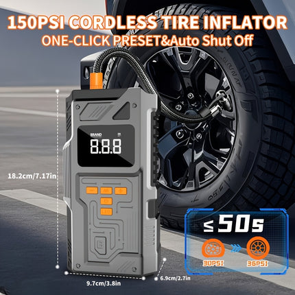 [Portable Car Jump Starter] 8000mAh USB Charging, Emergency LED Light - 3500A