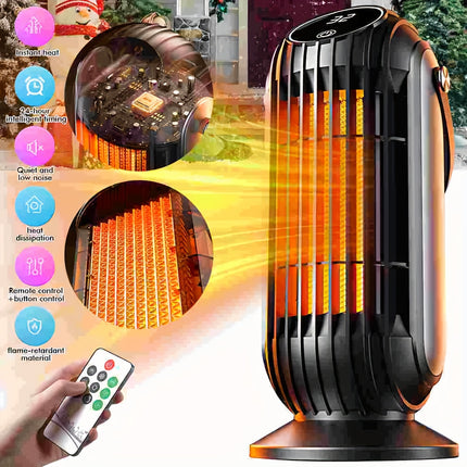 DIBELLAY 1500W Ceramic Heater – Quiet, Remote & Safe”