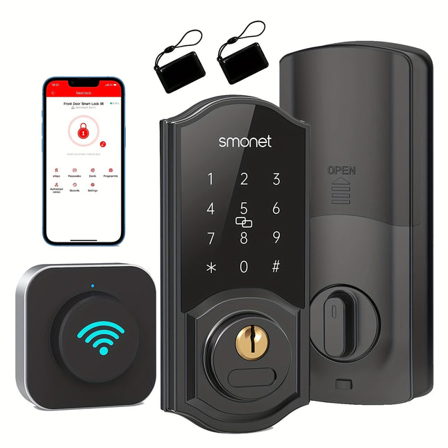 [Smart Door Lock] WiFi Smart Door Lock Deadbolt | Smonet With G2 Hub Gateway