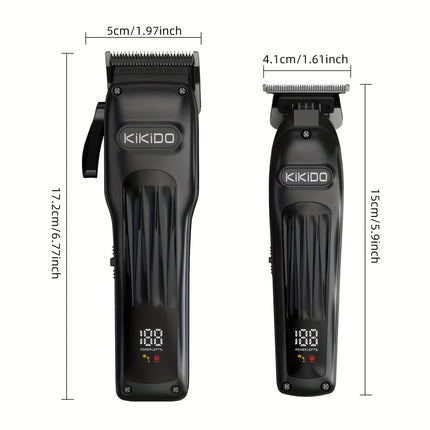 KIKIDO2/3 Men'S Professional Wireless Beard Trimmer And Electric Shaver, Rechargeable 3pcs Hair Clipper Kit with LED Display, Men'S Grooming Set