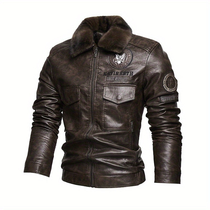 Cozy Vintage-Style Motorcycle Jacket