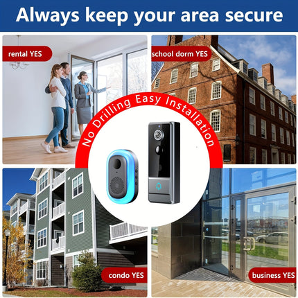 Wireless Doorbell Camera Plus, Door Bell With PIR Sensor And Human Motion Detection
