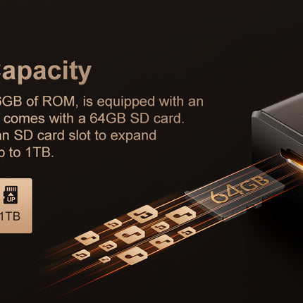 DIBELLAY Oilsky Hi-Fi MP3 Player – Bluetooth/WiFi, Lossless DSD Audio, 64GB (Expandable to 1TB)