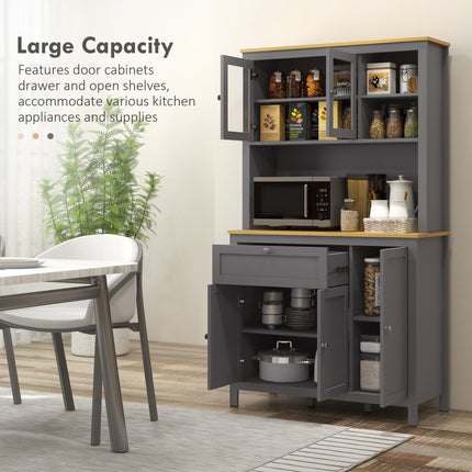 Brooks 71" 5-Door Kitchen/Storage Cabinet with Adjustable Shelves-Grey