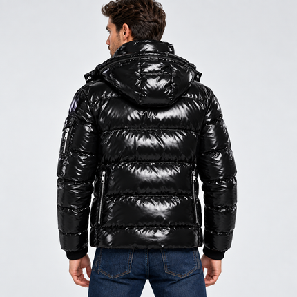 Manteau DIBELLAY noir, vue de dos du modèle