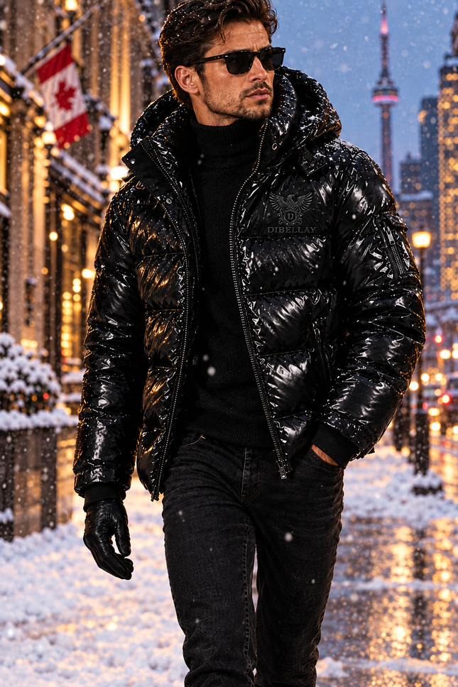 DIBELLAY Down Coat avec logo aigle embossé