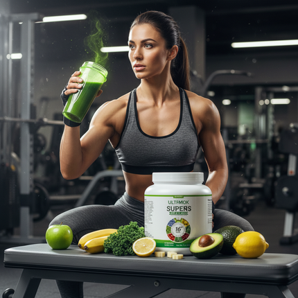 Super Greens gym lifestyle shot
