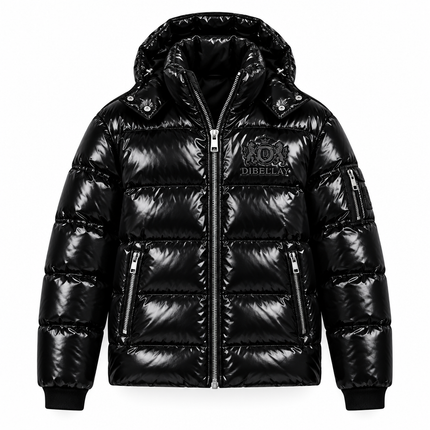 Manteau duvet noir DIBELLAY, vue produit sur fond blanc