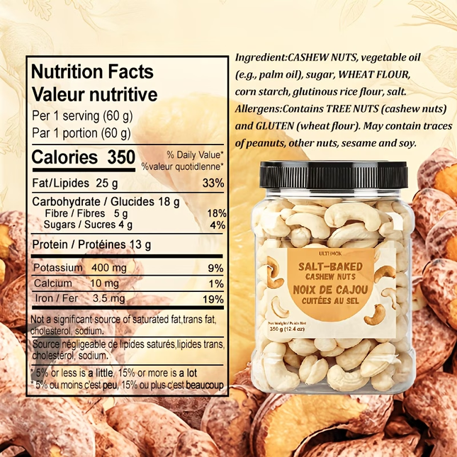 Charcoal Roasted Cashew Nuts - Nutrition Facts and Ingredients