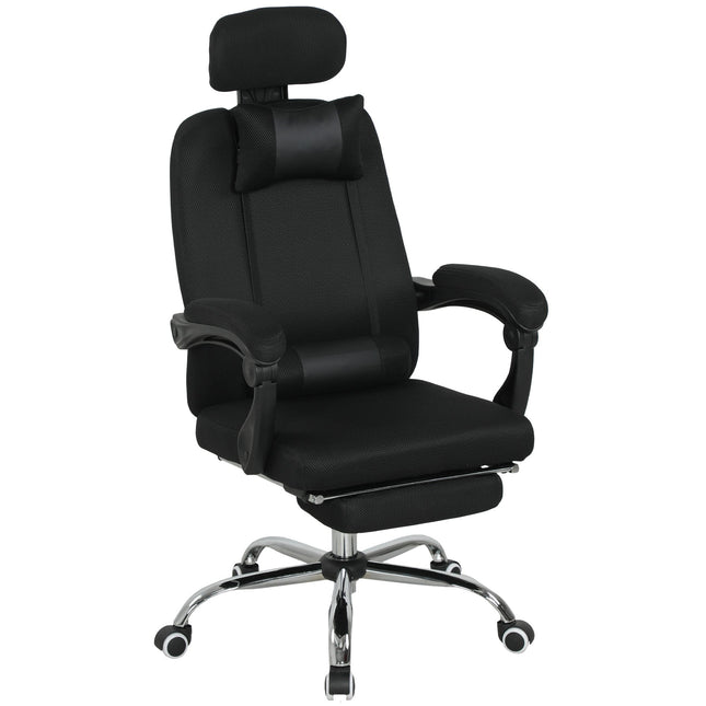 Brady Ergonomic Executive High Back Office Chair with Footrest and Lumbar Support-Black