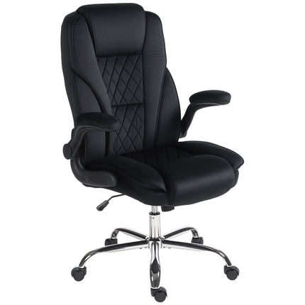 Hayden Executive Fabric Office Chair with Flip-up Armrest-Black