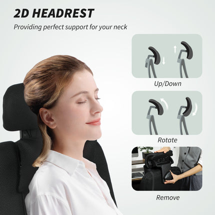 Brady Ergonomic Executive High Back Office Chair with Footrest and Lumbar Support-Black