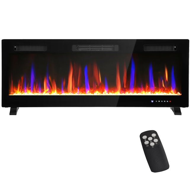 Marley 50" Thin Freestanding/Wall Mounted Electric Fireplace Heater with Eco Mode