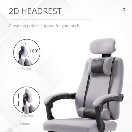 Brady Ergonomic Executive High Back Office Chair with Footrest and Lumbar Support-Grey
