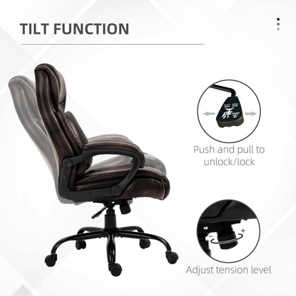 Joel Executive Office Chair with High Back, Adjustable Height and 400LBS Capacity-Brown