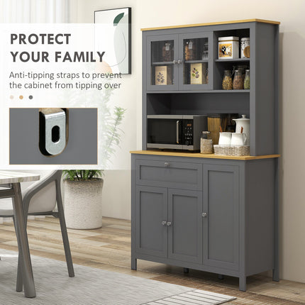 Brooks 71" 5-Door Kitchen/Storage Cabinet with Adjustable Shelves-Grey